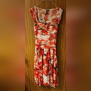 Fall floral chiffon dress